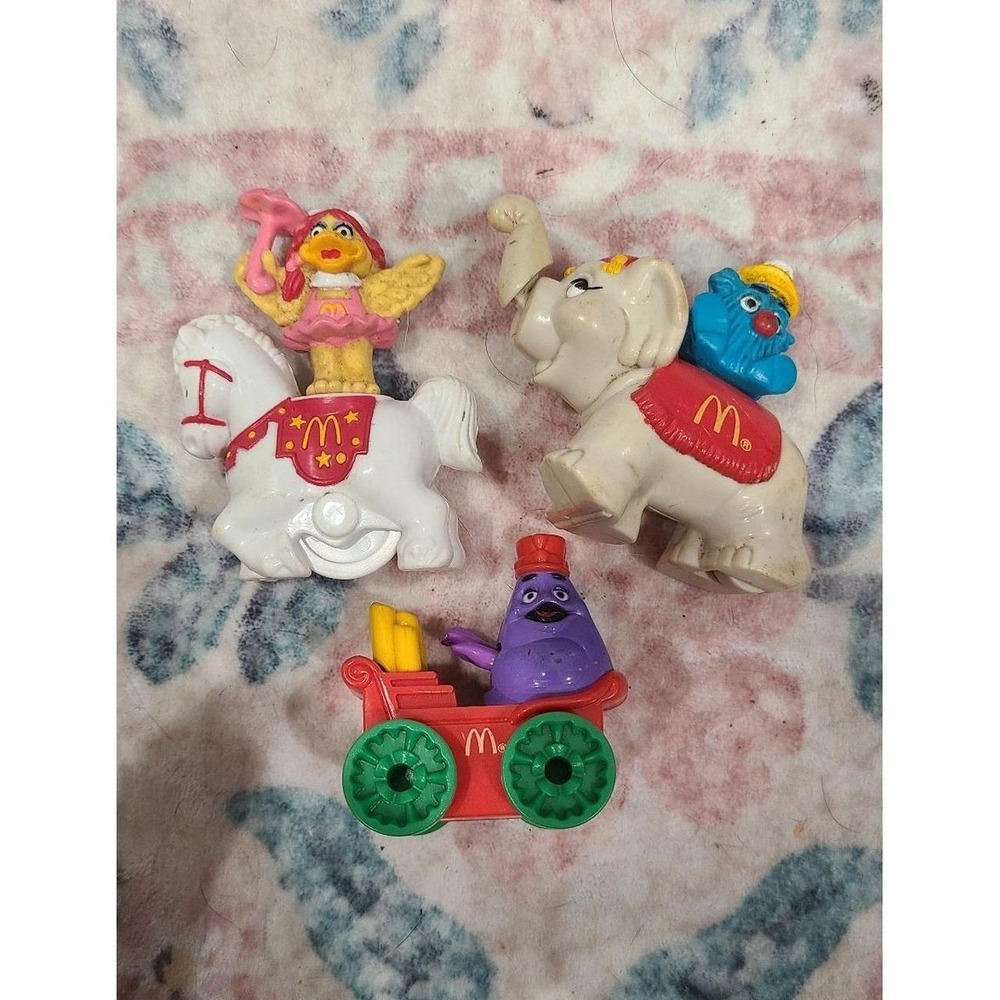 Vintage 1980s McDonalds Happy Meal Circus Toys Birdie Grimace Elephant Horse Lot